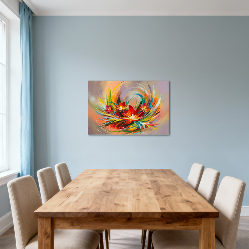 «Plants & Flowers Vibrant Floral», reproduction d'art sur toile, H 20 po x l 30 po