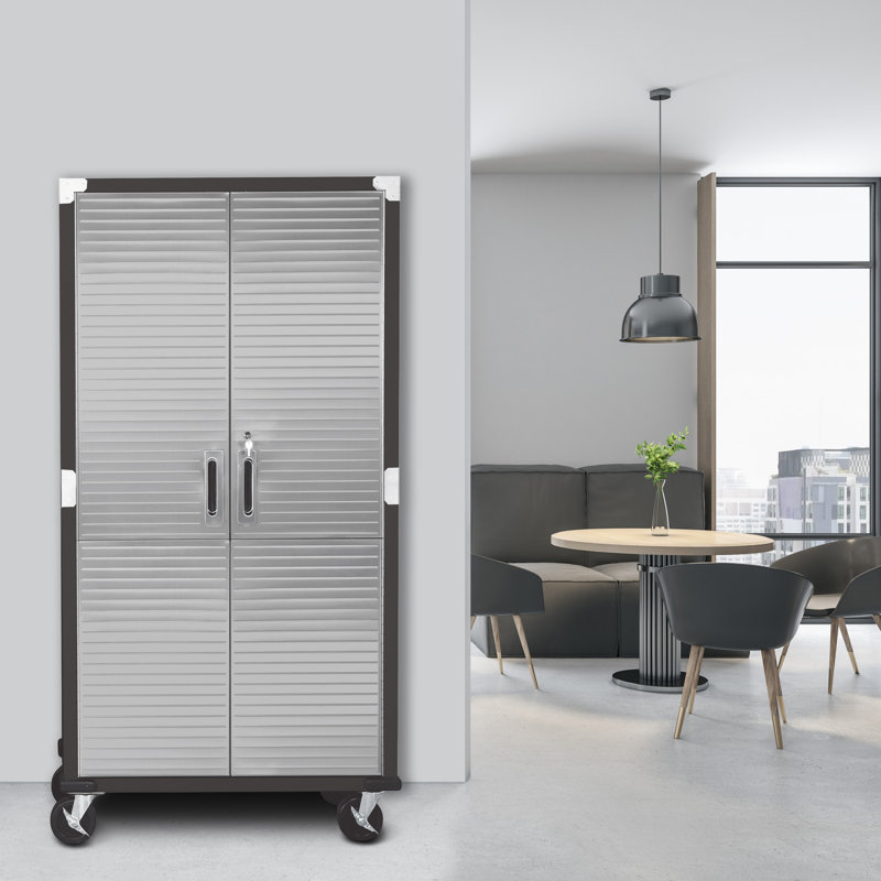 Seville Classics UltraHD Storage Cabinet, 36" W x 18" D x 72" H, Graphite