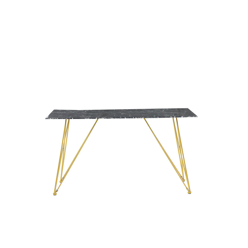 Dennie Glass Top Metal Base Dining Table