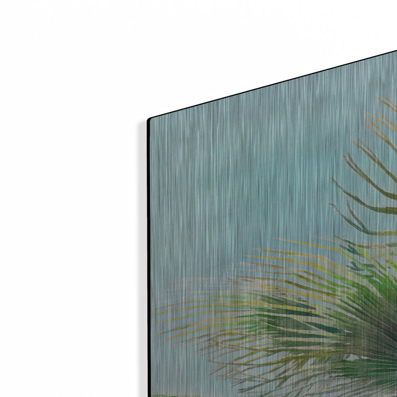 Art mural en métal luxueux «Pleasant Palms 2» par Alonzo Saunders, 36 po x 24 po
