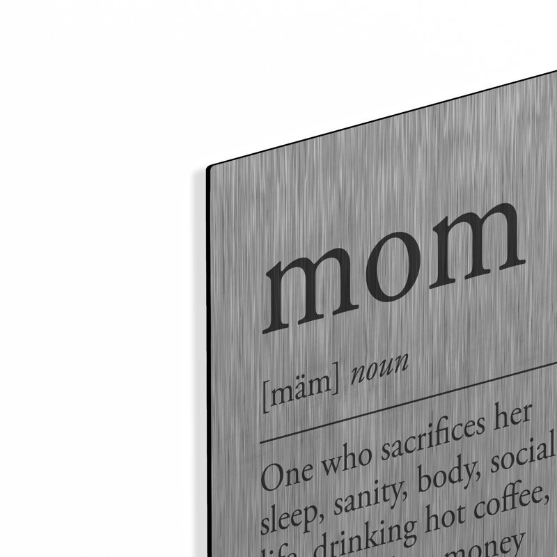  «Mom Définition» par 16 po x 24 po, art mural en métal à lettres et doublé, H 24 po x l 16 po