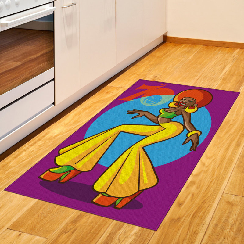 Tapis décoratif à longues fibres en polyester haute densité Party, Rectangle 2 pi 7 po x 5 pi