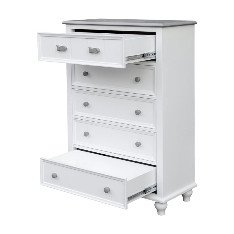 Fishtails Remer Five Drawer Chest, Two-Tone