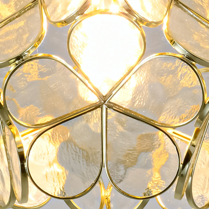 Hannelise Glass Semi Flush Mount, Clear