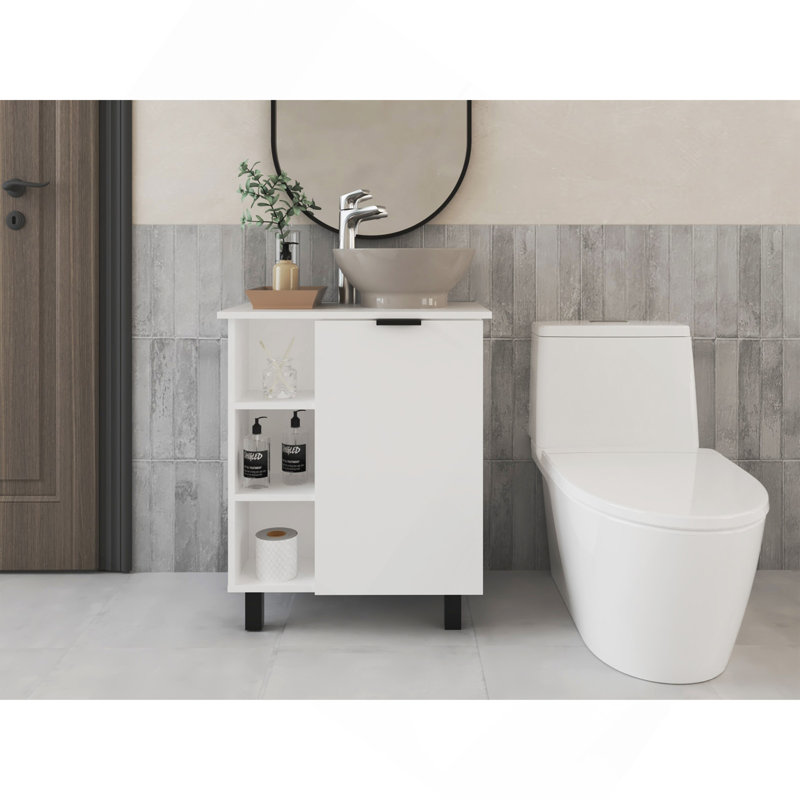 Lavabo pour salle de bain Stites, blanc, Blanc