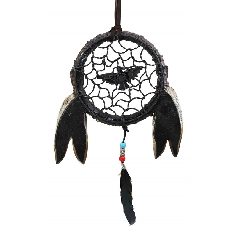 Décoration murale dreamcatcher raven ring indien native american
