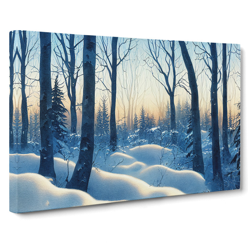 Sunrise Winter Forest Vol.1 - Wrapped Canvas, 40cm H x 60cm W x 3cm D