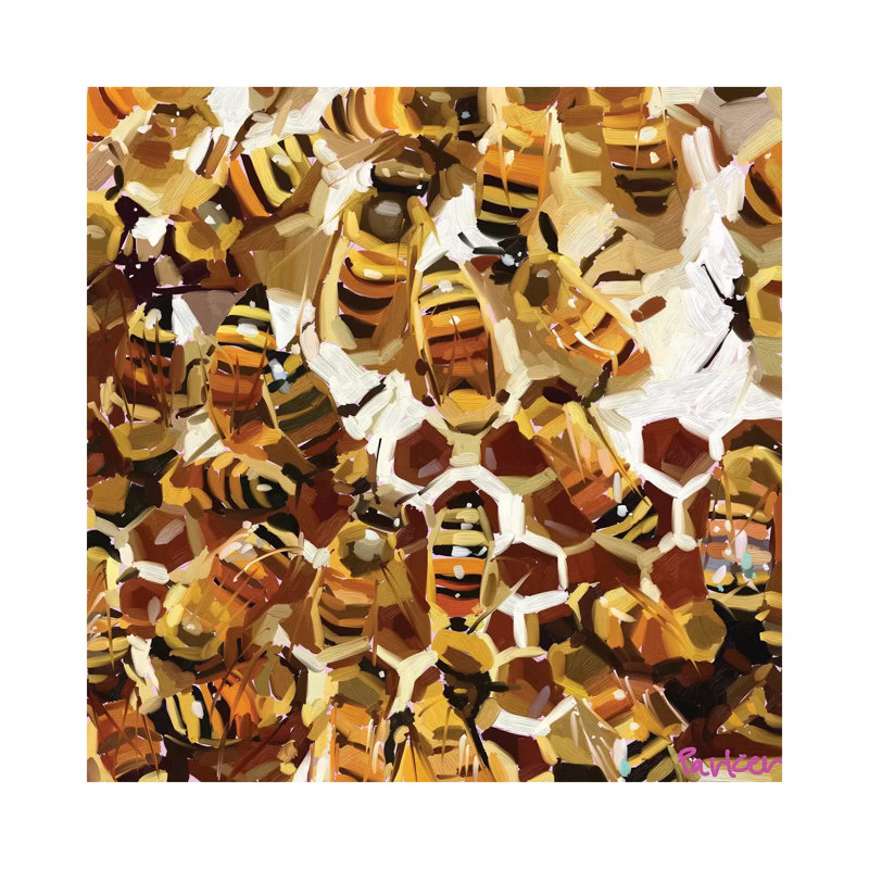 Buzzz by Teddi Parker - Painting on Canvas, 45.72 cm H x 45.72 cm W x 1.91 cm D, Wrapped Canvas