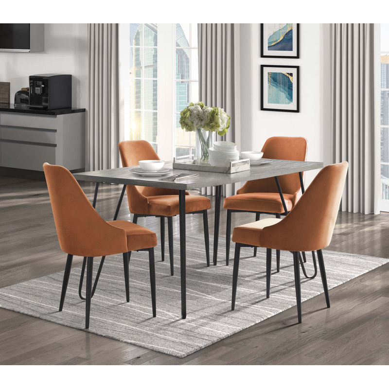 Ensemble de salle à manger 5 pièces Modern Elegant Design, 5, Orange
