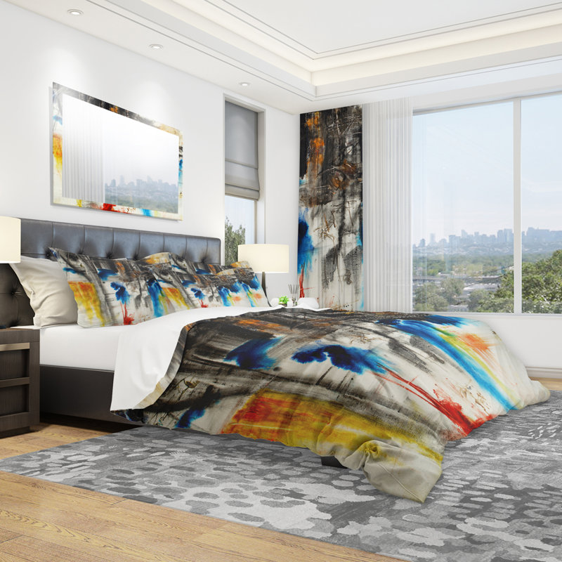 Ensemble de housse de couette moderne et contemporaine, Housse de couette très grand + 2 taies décoratives