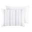 Housse de couette 5 pièces pour lit double / grand - coton avec couleurs contrastantes Oreiller décoratif avec boutons et fermeture à glissière Lavable à la machine Taille moderne 100% rayures 2 taies décoratives avec attaches intérieures-124576452
