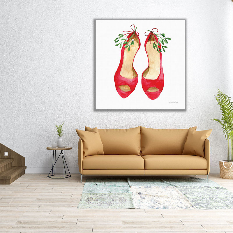Chaussures de Noël II - reproduction d'art sur toile, H 40 po x l 40 po