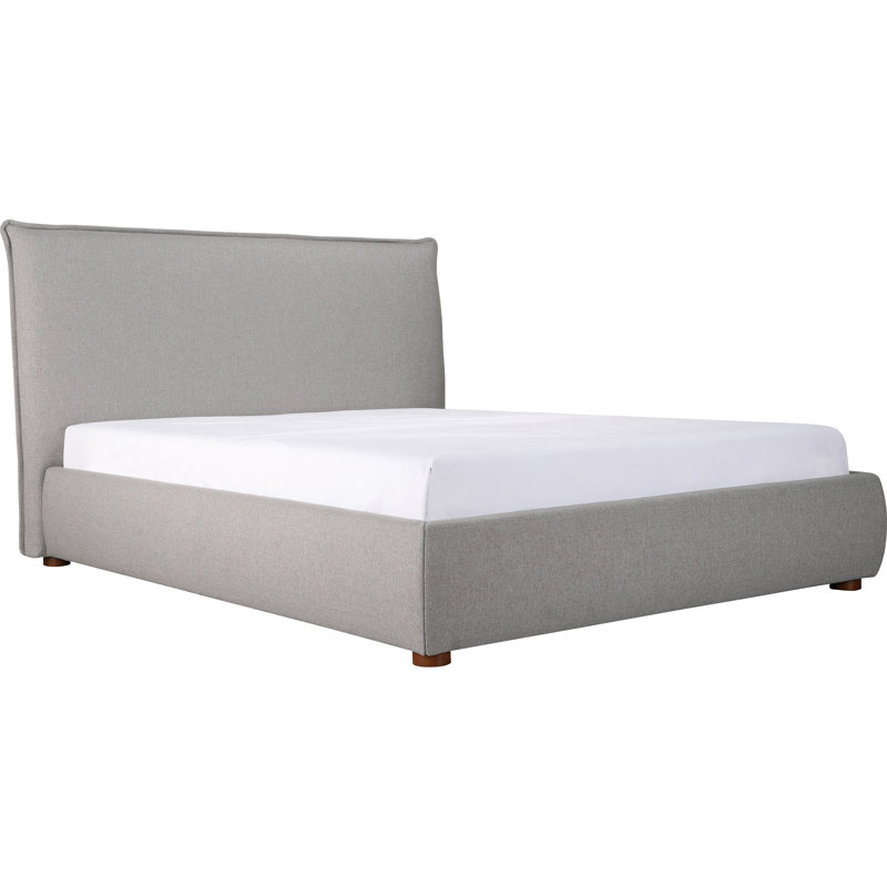 Lit plateforme tapissier Timothy, Très grand, Gris tressage de panier, 45.5