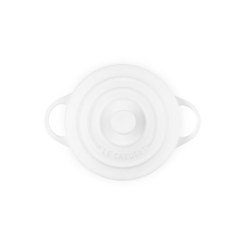 Le Creuset Stonware Mini Round Cocotte, White