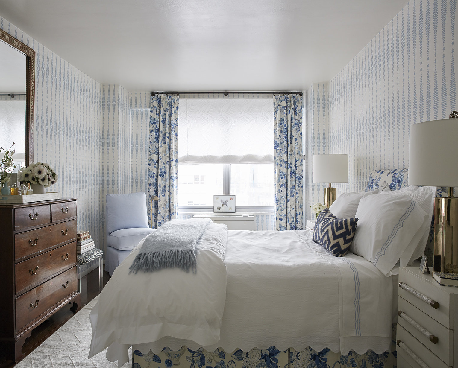 Schumacher Fern Wallpaper Roll, Sky
