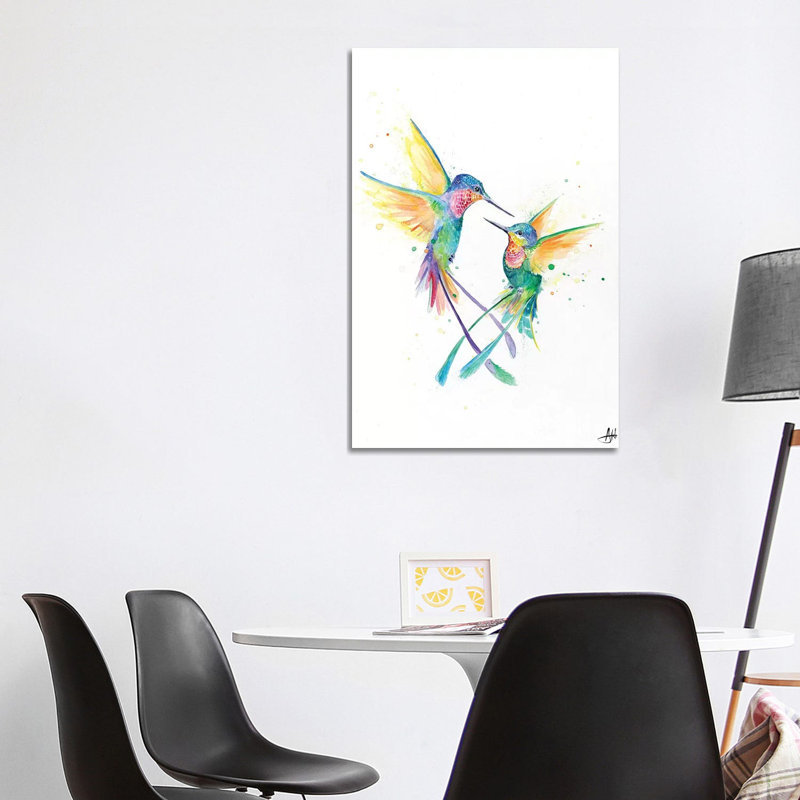 Happy Hummingbirds 1 Piece Wrapped Canvas Painting, 101.6 cm H x 66.04 cm W x 1.91 cm D