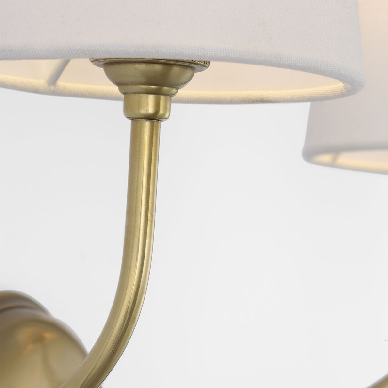 Thomas O'Brien Vendome 16" Cordless Double Sconce with Linen Shades, Hand-Rubbed Antique Brass