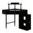 Triangle Corner Vanity Desk with Charging Station, Cushioned Stool, Pull-Out Side Cabinet, Glass Tabletop, Drawer and Shelf