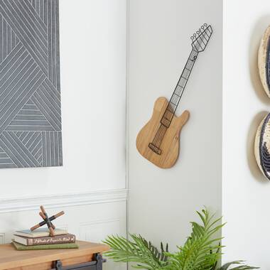 Guitar Wall Mount Rose Color Guitar Shape Hanger Metal Base for Electric  Acoustic Guitars Bass String Instrument