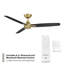 Ventilateur de plafond intelligent à 3 pales de 54 po avec télécommande incluse, fonctionne avec l'assistant Google, Amazon Alexa, IOS et application Android-55354973-56616320