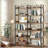 6-Tier with Open Shelves, Modern Metal Frame Bookcase for Storage and Display