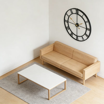 Large 36 Inch Wall Clock With Roman Numerals, Oversized Silent Non-Ticking Modern Farmhouse Decorative Clock For Living Room, Kitchen, Office
