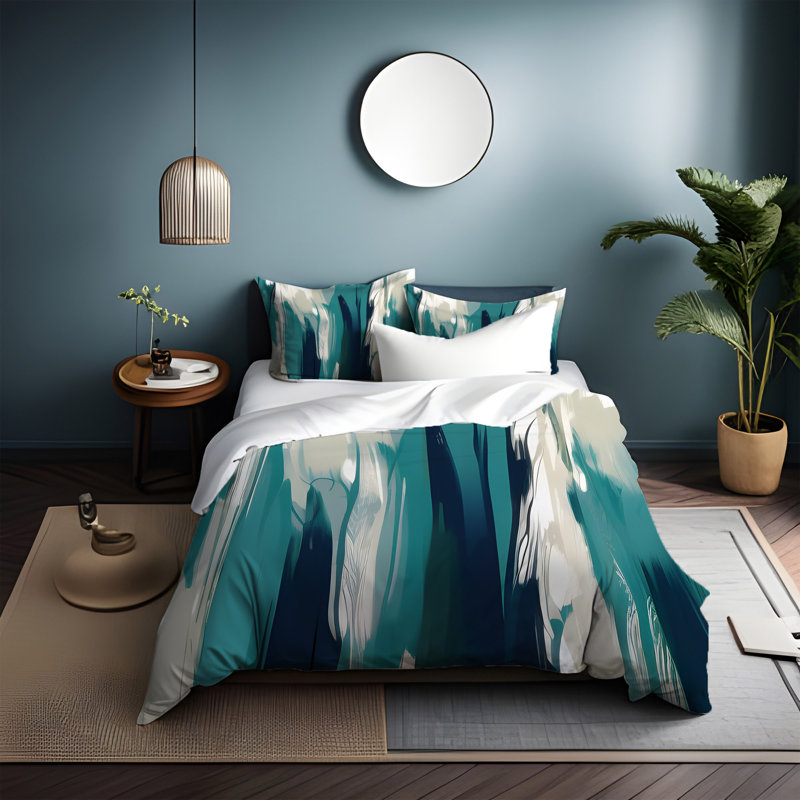 Ensemble de housse de couette , Housse de couette simple + 1 taie décorative pour
