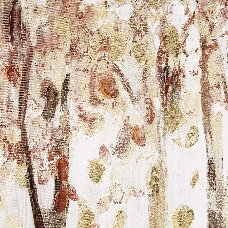 3 toiles murales - Forêt d'automne, décoration intérieure pour la maison, texture faite à la main, crochets, 27 po x 27 po et 13,5 po x 27 po, palette rouge, toile, 3 pièces gel, accessoire de décoration, peint à la main, suspendu,