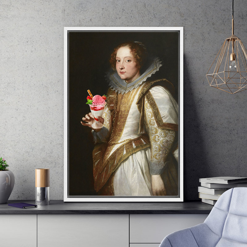 «English British Queen Sundae», Cadre flottant blanc, H 24 po x l 16 po