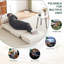 Canapé-lit simple pliable avec coussin, canapé-lit pliable portatif, fauteuil de loisir, facile à ranger, fabriqué en lin respirant et portable