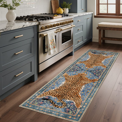 Tapis bleu / jaune Aura