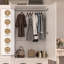 Armoire de rangement 71 po avec 2 tiroirs et une tringle, 2 armoires de rangement pour la chambre à coucher, vestiaire, blanc