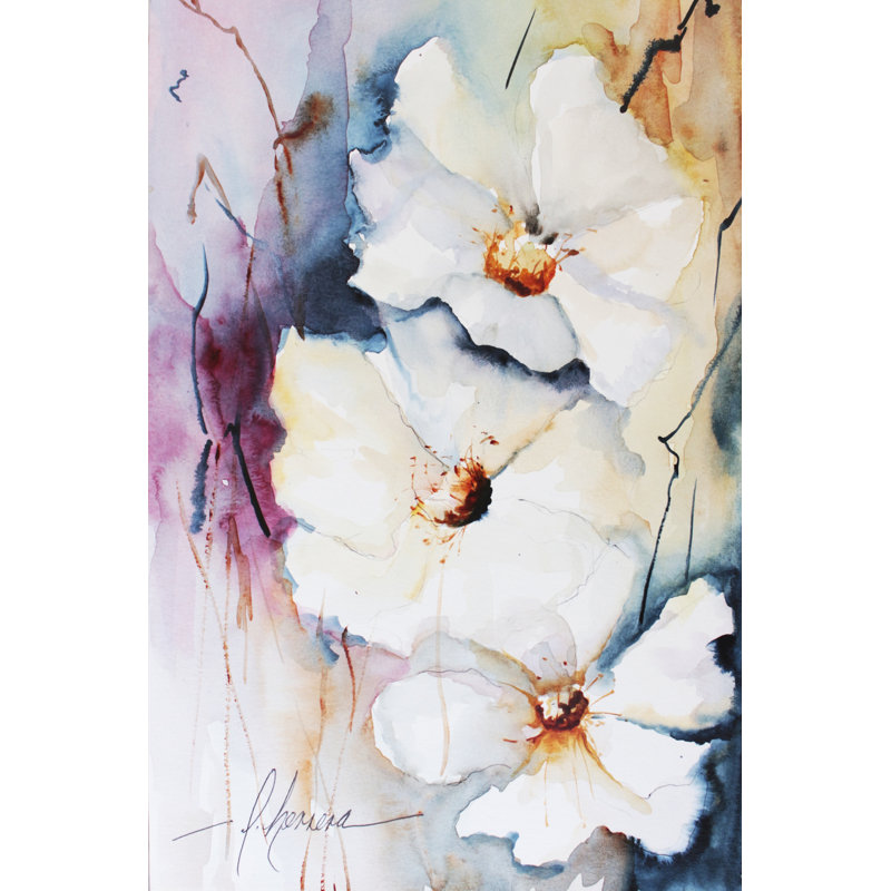 Blooms Aquas I by Leticia Herrera - Wrapped Canvas Print, 122cm H x 81cm W