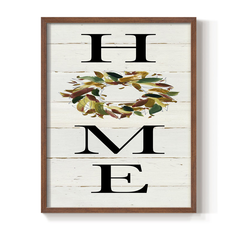 Reproduction encadrée de couronne Home Home - bois massif, H 11 po x l 9 po, Noyer