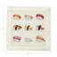 Sushi Town Hemstitch Cocktail 6" Linen/Cotton Napkin
