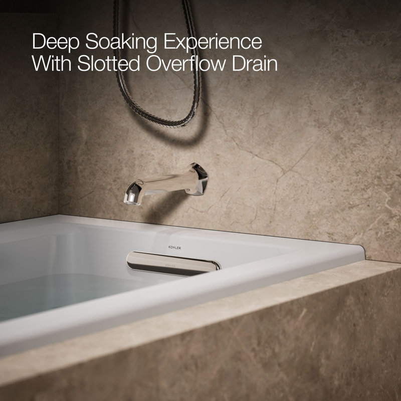 Archer® 60" x 30" Drop-in Whirlpool Bathtub, Ice Gray, Right