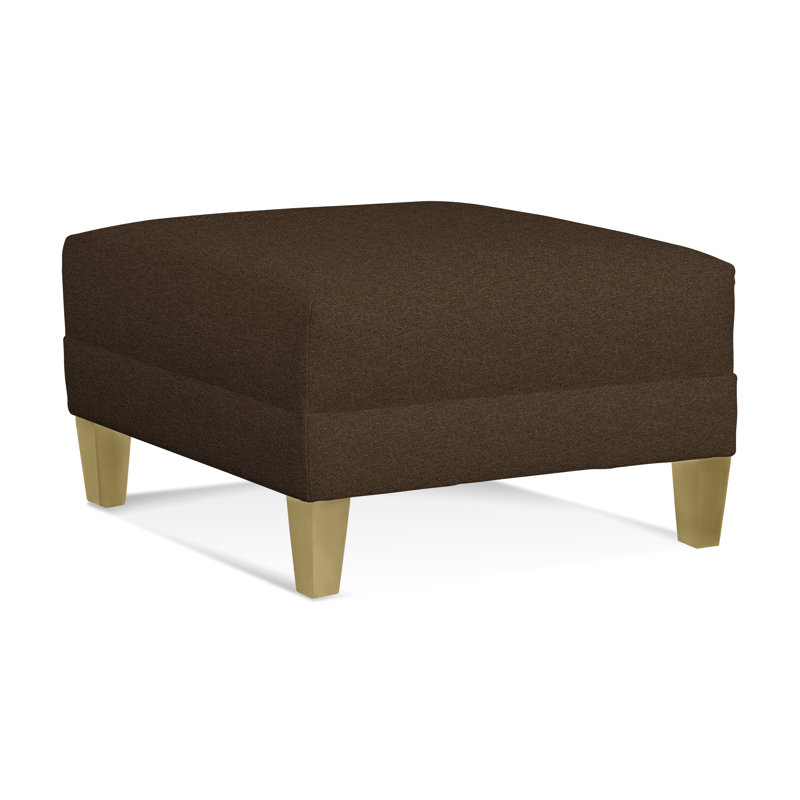 Alexa Square Ottoman, Elite Chocolate; 0321-72, Brass