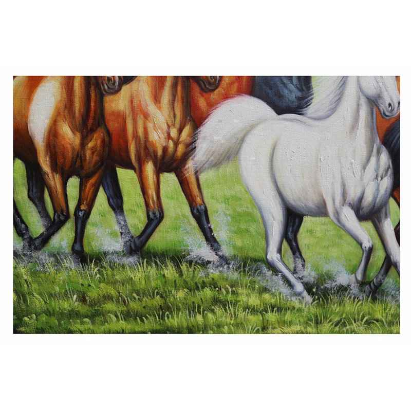 « huit chevaux », peinture encadrée