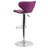 Claudine Contemporary Cozy Mid-Back Vinyl Adjustable Height Barstool with Chrome Base-2119827750