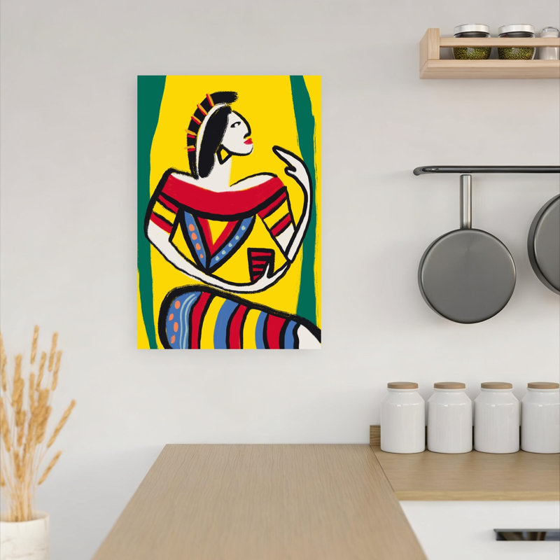 Vibrant Stylized Woman Abstract Bold Colorful Wall Art Print, 45.72cm H x 30.48cm W