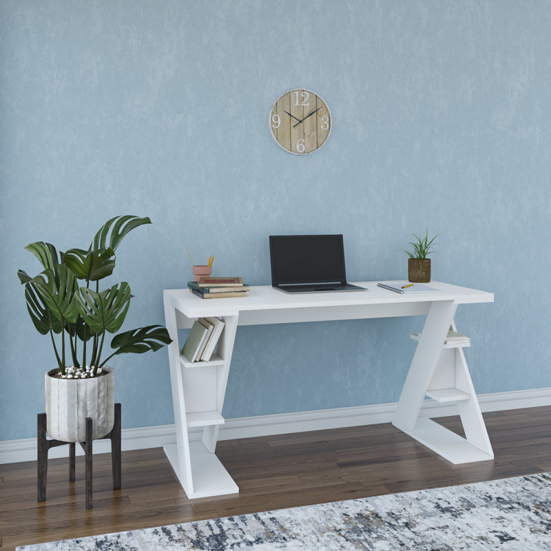 Faunsdale 3 Tier Modern Desk, White
