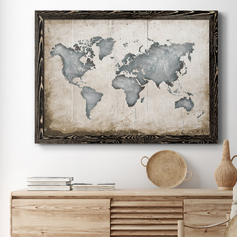 Carte industrielle - reproduction de cadre photo sur toile, H 31 po x l 44 po x P 1 po, Cadre noir