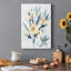 Indigo et bouquet de rosé I - peinture sur toile tendue-1864037237