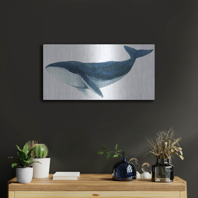"Baleine à bosse, bleu" par Jeannine Saylor sur métal