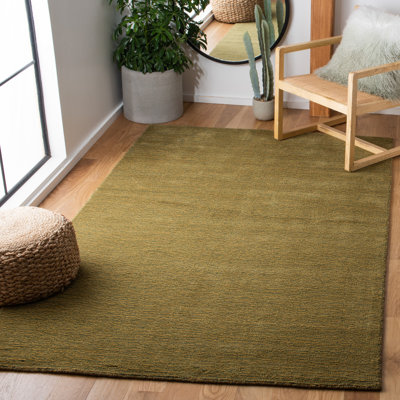 Tapis de couleur unie en laine / coton tissé à la main Moreau