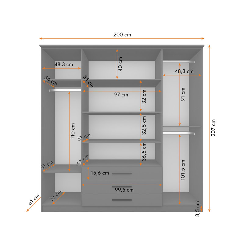 Bolish Manufactured Wood Wardrobe
