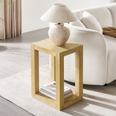 Table basse de 14 pouces, conception moderne à deux niveaux pour appartement et facile à assembler