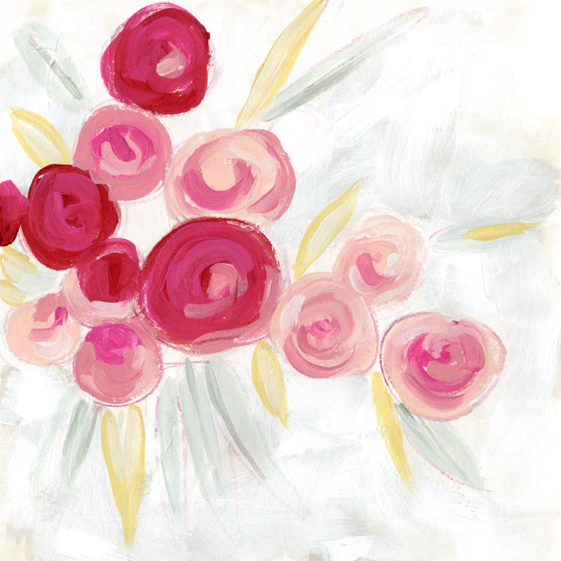 Rosebud Impression II 1 Piece Wrapped Canvas Painting, 51cm H x 51cm W x 3.8cm D