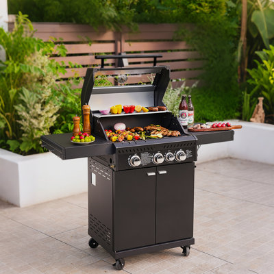 48.43"Outdoor courtyard gas charcoal dual-purpose barbecue grill