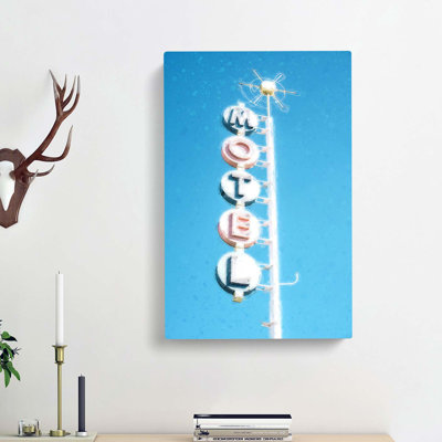 Retro Motel Sign - Wrapped Canvas Print